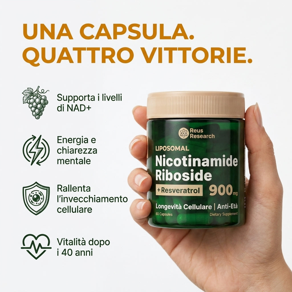 NAD+ Liposomale 80 Capsule — Energia, Longevità e Anti-Età | Shaolin Vitale